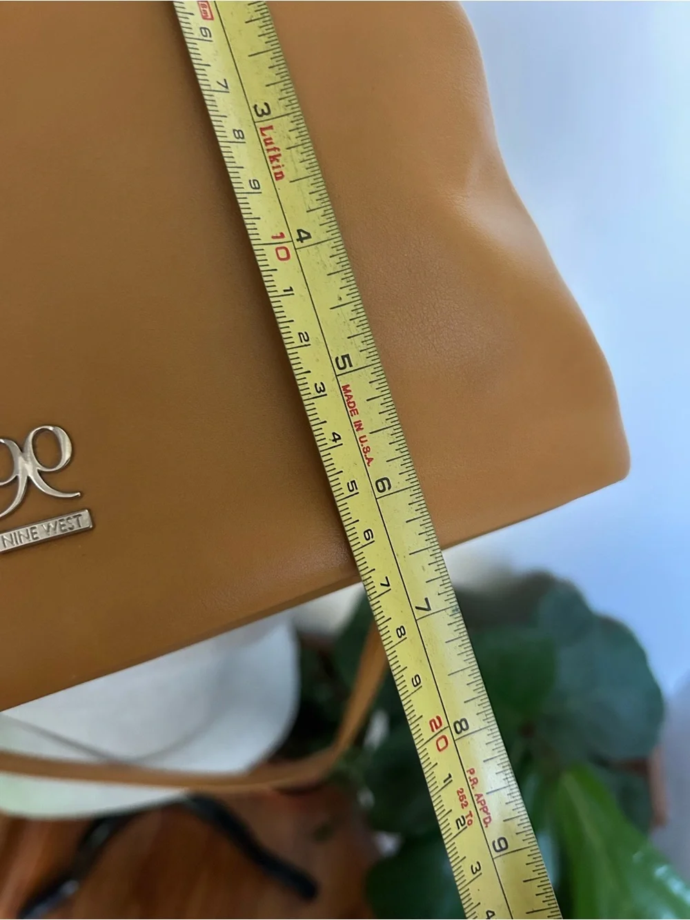 Nine West Mustard Yellow Leather Satchel with Tassel Charm
